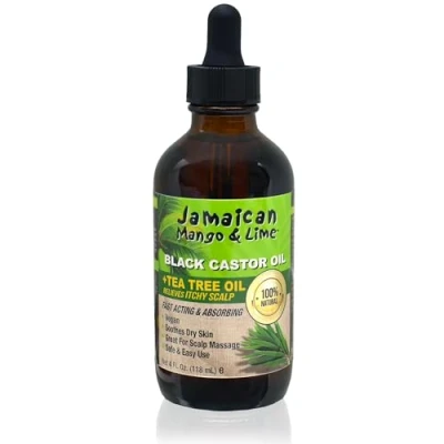 Image of Jamaican Mango &amp; Lime Black Castor Oil Tea Tree, Organic, 118 ml (Pack of 1)