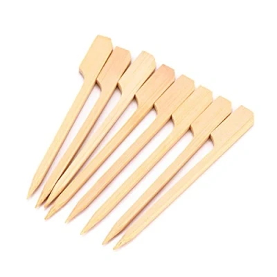 Image of INCETUE 3.5&quot; / 9CM Bamboo Kebab Skewers 100PCS Food Appetizer Toothpicks Flat Paddle Wood Picks for Cocktail Fountain, Marshmallow, Burger, Chocolate Bouquet, Barbeque, BBQ, Barbecue, Yakitori Chicken