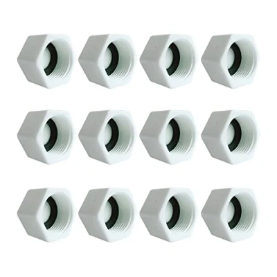 Image of HLIWS 12 Pcs 3/4 inch BSP Threaded Blanking Cap,Drain Cap Seal,Appliance Trap with Gasket,for Water Pipe,Washing Machine,etc(Female Thread)