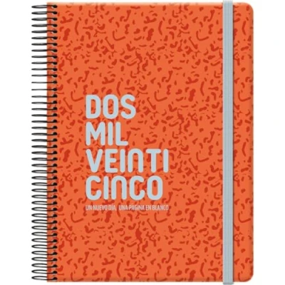 Image of Dohe 2025 Diary Day Page, A5 (15 x 21 cm), 12 Months January to December, Hard Cover and Rubber, Planner in Spanish, 4 Pages of Stickers, Office Supplies CUTE MAGMA