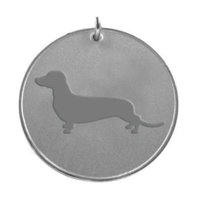 Image of County Engraving Personalised Dachshund Dog Pet ID Tag Disc Enter Your Own Custom Text