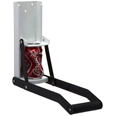 Image of KitchenCraft Wall Can Crusher with Beer Bottle Opener, Metal, Black/White