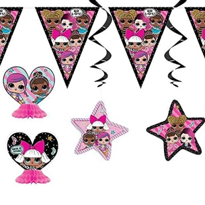 Image of Unique Party 79100 LOL Surprise Decoration Kit, Set of 7