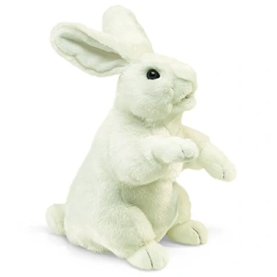 Image of Folkmanis Standing Rabbit Hand Puppet (White)