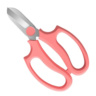 Image of Housolution Floral Shears, Premium Steel Garden Pruning Shears Fruits Leaf Scissors Hand Pruner Snip Trimming Tool for Gardening Flower Arrangement, Pink