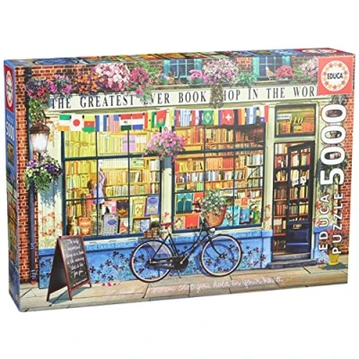 Image of Educa 18583, Bookstore of The World 5000 Piece Puzzle for Adults and Children from 14 Years, Cranberry, Standard Size