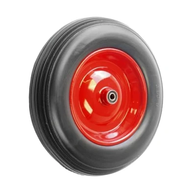 Image of Product Pro 14&quot; Red Puncture Proof Wheel 3.50 8 Steel Rim for 1/2&quot; Inch Axle Shaft