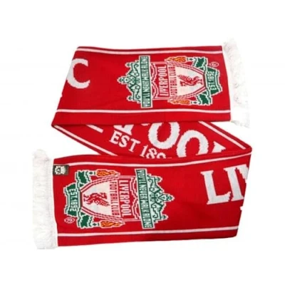 Image of Liverpool FC English Premier League EST 1892 Scarf Authentic EPL, Red, 4 1/2 feet