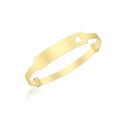 Image of Carissima Gold Children&#039;s 9ct Yellow Heart ID Extendable Baby Bangle
