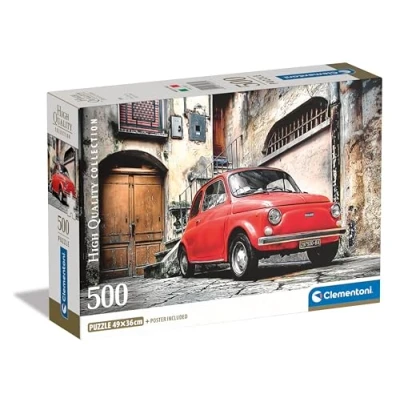 Image of Clementoni Jigsaw Puzzle 500 Collection Pieces Poster Included, For Adults 14 99 Years, Gift Men/Women, Car, Italy, Fiat, Made In 35537