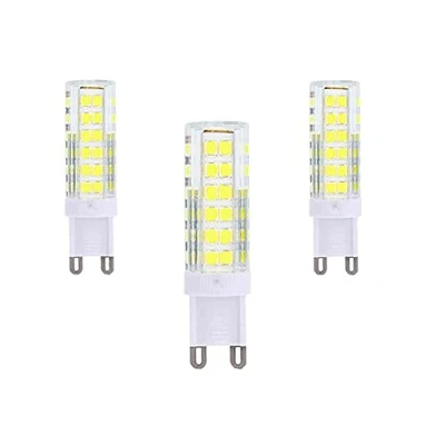 Image of OUKAIDE 3 Pack G9 LED Bulbs 7W 2835LEDs lamp AC220 240V Cool White 6000k Super Bright Bulb 600LM Beam Angle 360 Ceramic Base Non dimmable