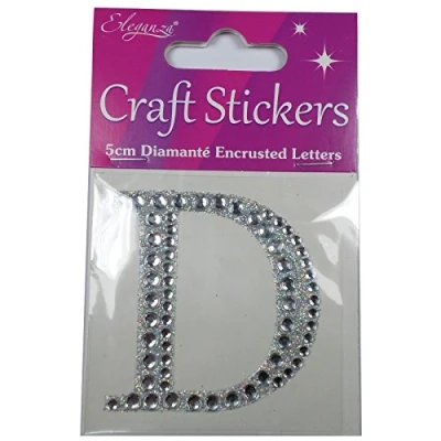 Image of Craft Stickers 5cm Diamante Encrusted Letters &amp; Numbers (D)