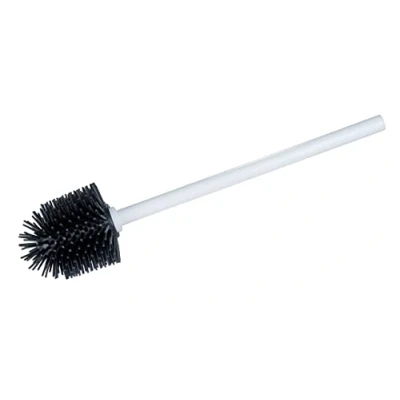 Image of WENKO silicone toilet brush, replacement brush for WC sets with antibacterial handle and replaceable head hygienic cleaning of the toilet, (W/D x H): Ø 7.5 35 cm, white