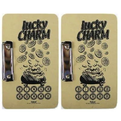 Image of 2 x LUCKY CHARM BINGO BOARD WITH CLIP NEW