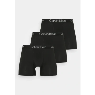 Image of Calvin Klein Underwear Boxer Brief 3 PACK Modern Structure Cotton Trunks, Men&#039;s, Size: XS, Black