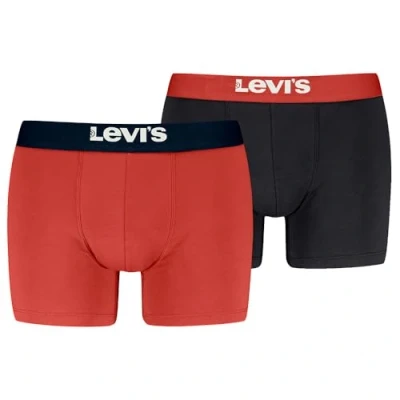 Image of Levi&#039;s MEN Solid Basic Brief 2 PACK Pants, Men&#039;s, Size: XL, Red/black