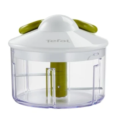 Image of Tefal K1330404 Manual Food Chopper and Mixer with Stainless Steel Blades for Vegetables, Onions, Herbs Nuts, 5 Second Chopper, 500 ml, Green Dark Citronnelle