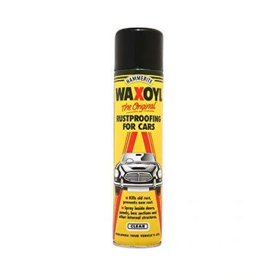 Image of Waxoyl Car Underseal and Rust Protection. The Original Rustproofing for Cars by Hammerite, Inhibitor Converter Classic Care. Clear 400ml Aerosol Can
