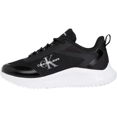 Image of CK JEANS Women&#039;s EVA Runner Low LACE Mix ML WN YW0YW01442 Top, Black (Ck Black), 4 UK