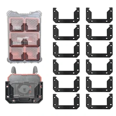 Image of StealthMounts Packout Mounting Cleats V2 (12 Pack) Compatible with Boxes, Locking Milwaukee Accessories &amp; Feet,Packout CleatsPackout MountPackout Wall Mount (OM LOCL BLK 12)