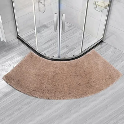 Image of MOTT 50 Semi Circular Bath Mat for Quadrant Shower Cubicle,Anti Slip Bathroom Carpet Rugs Mat,Fan Shaped Foot Pads,Curved Hotel, 45x100cm