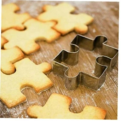 Image of Stainless Steel Cookie Cutter Fondant Tools Cake Decorating Jigsaw Puzzle Shape Mold Sugarcraft Baking Tool