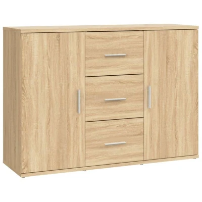 Image of vidaXL Sideboard Sonoma Oak 91x29.5x65 cm Engineered Wood