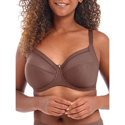 Image of Fantasie Women&#039;s Fusion Underwire Full Coverage Side Support Bra, Sheer, Coffee Roast, 34DD