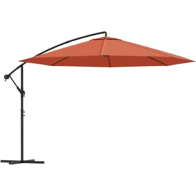 Image of vidaXL Cantilever Garden Parasol with Aluminium Pole 350 cm Terracotta