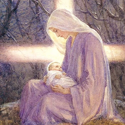 Image of Almanac Gallery Pack of 8 Charity Christmas Cards (ALM ALCX0487) Madonna and Child Stunning Religious From the Sold in Aid Marie Curie