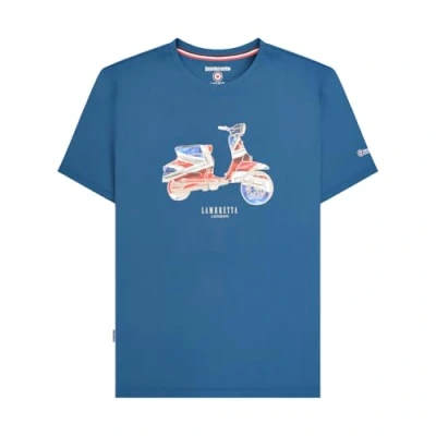 Image of Lambretta Mens Scooter Flag Short Sleeve Crew Neck T Shirt Dark Blue 3XL