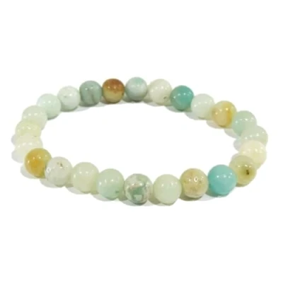 Image of Crystal Stone 8mm Necklace Bracelet Real Healing Stones Chakra Natural (Amazonite (Brazil) Bracelet)