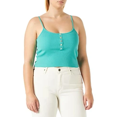 Image of ONLY Women&#039;s ONLNESSA S/L Short Button TOP JRS Vest, Marine Green, S