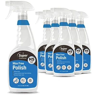Image of Super Professional Wax Free Polish 750ml x 6 H5 Suitable for Wood, Veneer, Stainless Steel and Glass, Pink