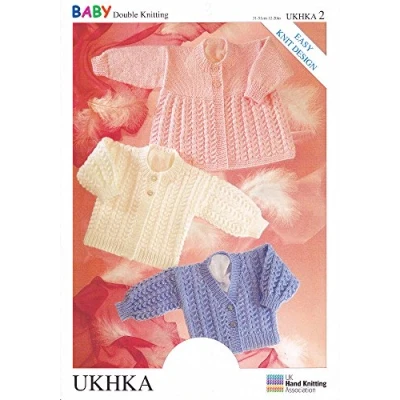 Image of Double Knitting DK Pattern for Baby Long Sleeved Cardigans &amp; Matinee Coat (UKHKA 2)