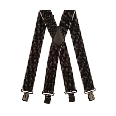 Image of Olata Men&#039;s Extra Wide X Shape Braces/Suspenders and Black Clips 5cm. Black/Grey
