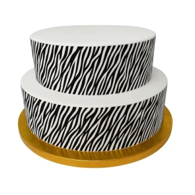 Image of Edible Decor Sheet Zebra Print Animal Border Ribbon Perfect for Larger cakes Easy to Use