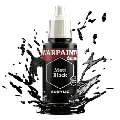 Image of The Army Painter, Warpaints Fanatic Matt Black Single Acrylics, Miniature Hobby Painting, Quality Paint for Wargaming