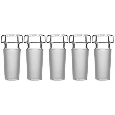 Image of stonylab Glass Hex Head Hollow Stopper, Hexagonal Stopper for 24/40 Outer Joint with Closed Bottom, 5 Packs