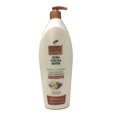 Image of First Lady Ultra Cocoa Butter Ceramide &amp; Vitamin E Moisturizing Hand Body Lotion 1000ml Extra Dry Skin