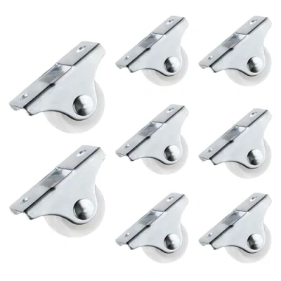 Image of 8 Pieces Fixed Castor Wheels Multifunctional Small Wheel Castors Non Swivel Trolleys for Furniture Appliances Drawer Equipment Replacement