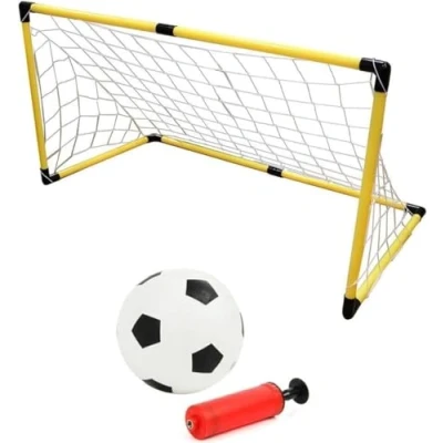 Image of DIOXSTAR Soccer Goal Set, Ball and Pump, Outdoor Playset Fun, Durable Construction, Vibrant Design, Lightweight &amp; Portable, Promotes Physical Activity