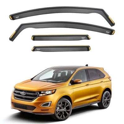 Image of ISPEED Wind Deflectors for FORD EDGE MK2 2015 2021 5 Door SUV 4pc Set Keep Your Car Ventilated In Rain Reduce Turbulence Tinted Channel Type