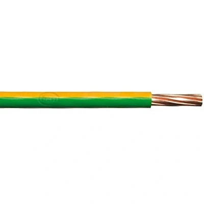 Image of Merriway BH01443 Single Core Round Earth Cable, 6491X 10.0mm Yellow &amp; Green, 5 Metres (16.5 feet) Underground 6491X, Yellow/Green, 10.0 mm