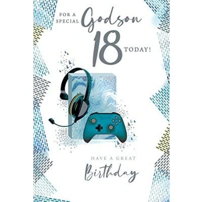 Image of For A Special Godson On Your 18th 18 Today Happy Birthday Card Lovely Verse