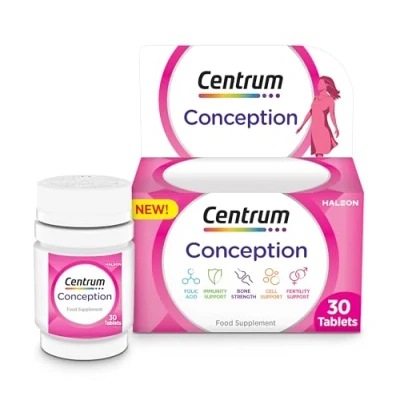 Image of Centrum Conception Vitamins for Women, Fertility Supplements with 400μg Folic Acid, 30 Tablets