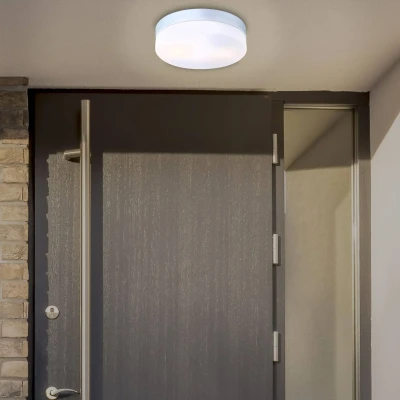 Image of Globo Vranos outdoor ceiling light, silver, Ø 24 cm, aluminium