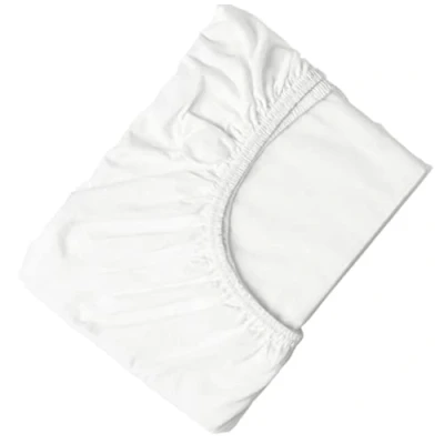 Image of Shoppingsmart Fitted Sheet Compatible with IKEA LEN 100 Percent Cotton 80 x 130 centimetres White