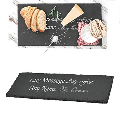 Image of Personalised Engraved Beautiful Natural Slate Serving Plate
