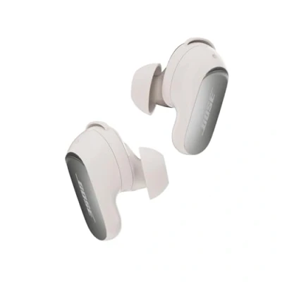 Image of Bose New QuietComfort Ultra Bluetooth Earbuds (2nd Gen), Wireless Noise Cancelling earbuds, Up to 6 hours battery, IPX4 Rating, Immersive Audio, Deep Bass, White Smoke